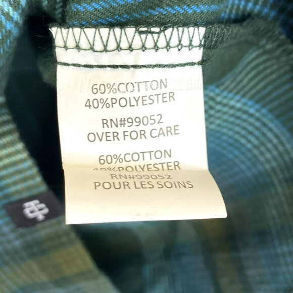 Troll Co Flannel Shirt Mens Size Small Pearl Snap Plaid Shacket Plaid Green Work - Picture 4 of 5